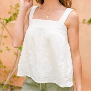 100% cotton square neck swing tank
